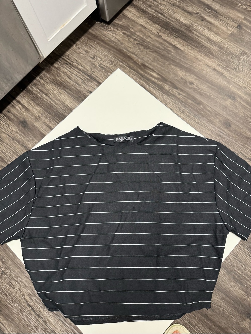 NANARAJA Black Striped Women's Boxy Tee